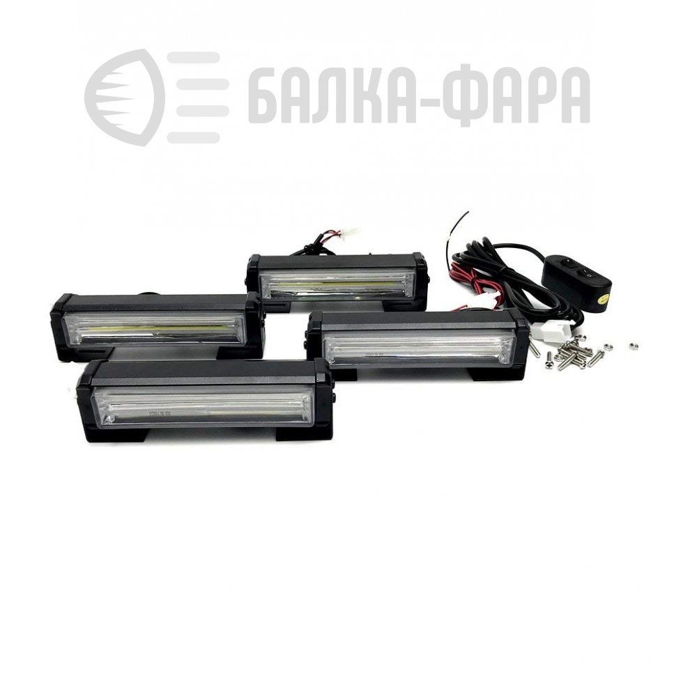 Фары проблесковые  40W 12-24V желтые к-кт 4 шт.