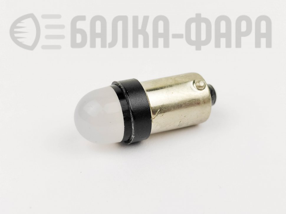 Лампа СВЕТОДИОД 12v BA9S /T4W/ белая матовая 3D (2172)